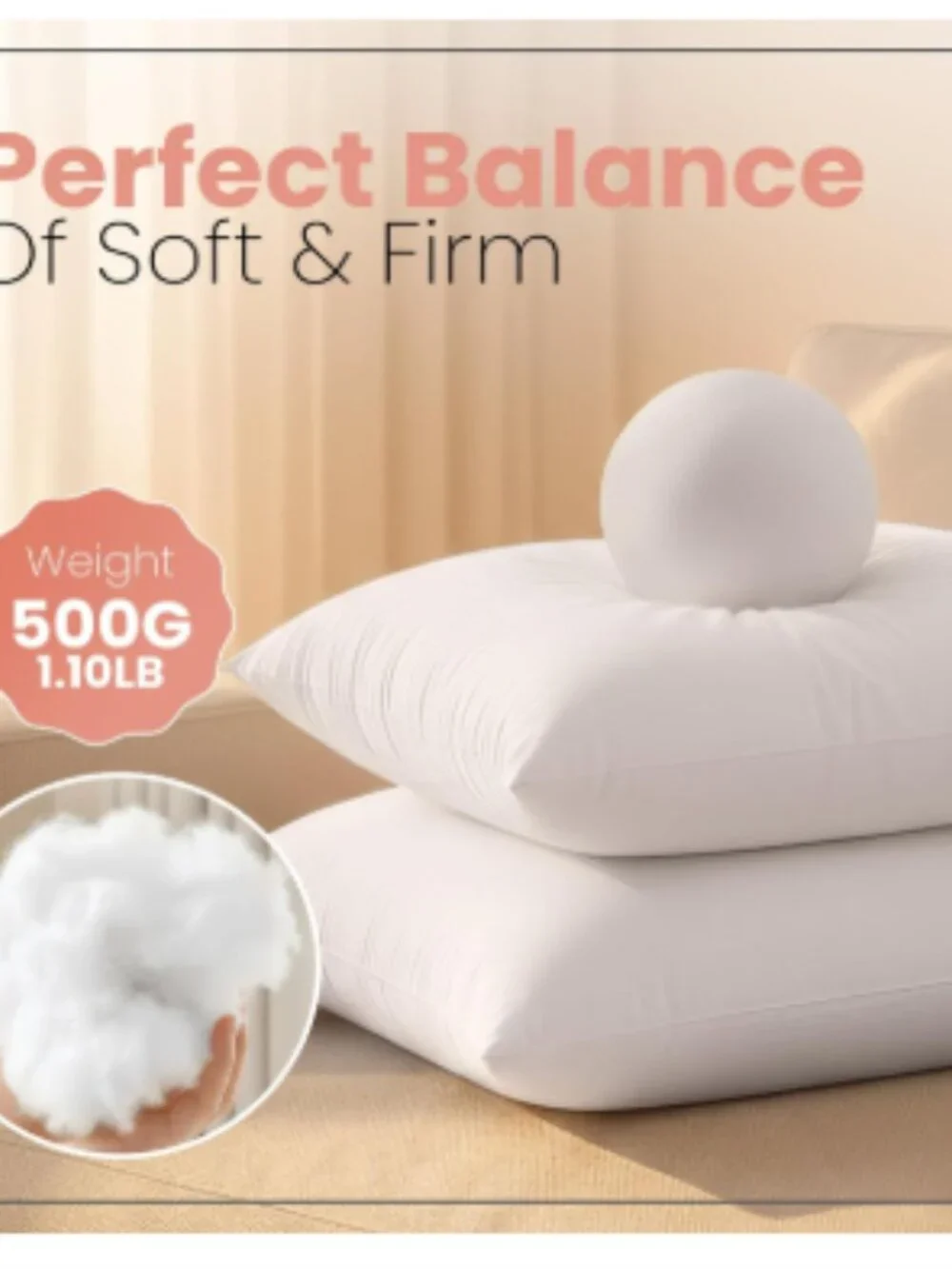 NWT 18x18 Pillow Inserts, Set of 2, White – Indoor Decorative Throw Pillows